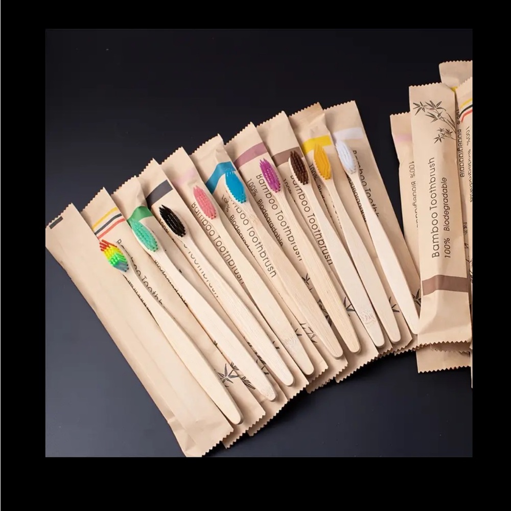 Bamboo Toothbrush 🪢 2 Random Eco Friendly Multicolor